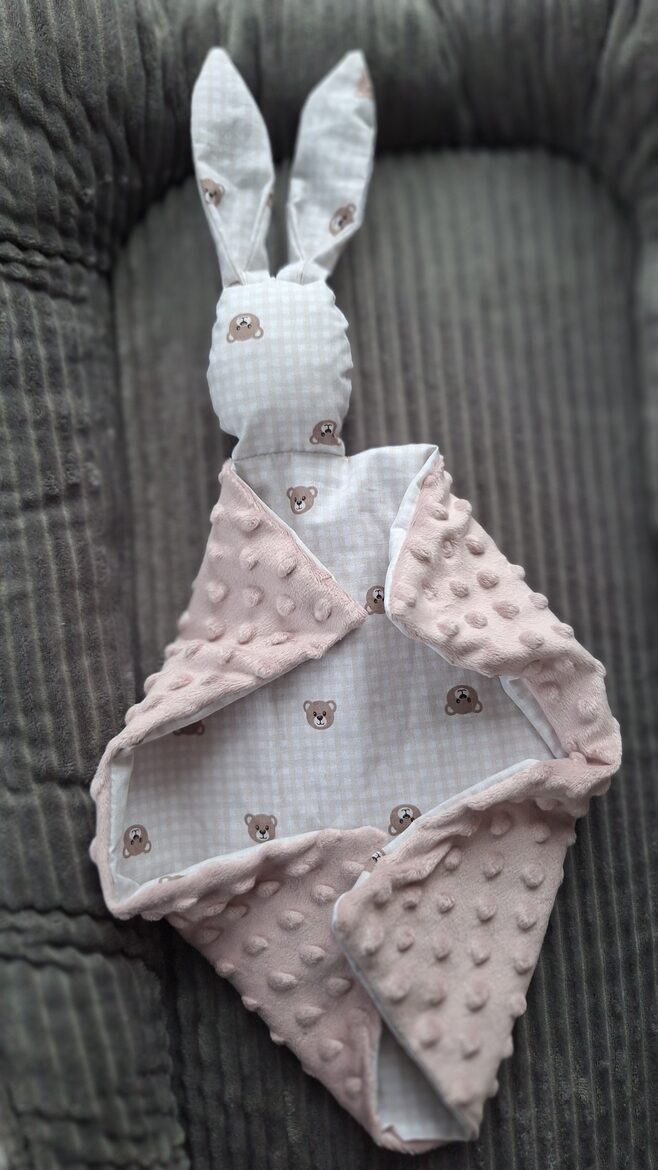 Minky + kokvilna / pūderrozā + lācēni