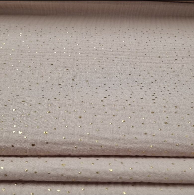 Muslīna autiņi/70*100 cm/bēšs ar zeltu