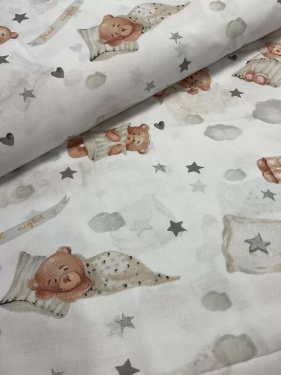 Kokvilnas autiņi-miega lācēni/50*70 cm 