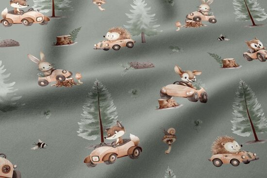 Spilveni/auto zoo kokvilna