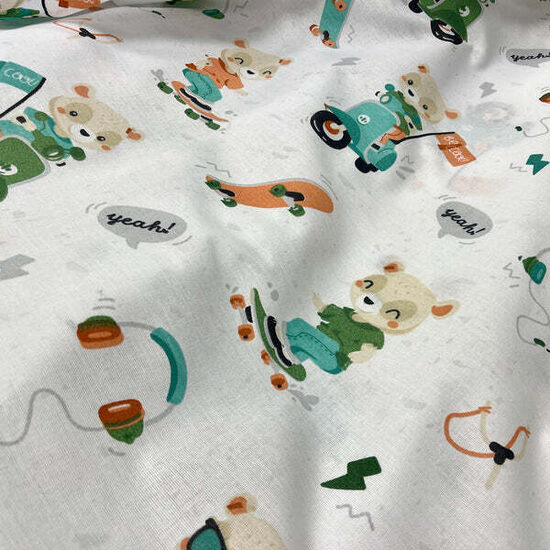 Kokvilnas autiņi-lācis ar skrituļdēli/40*60cm/gatavie