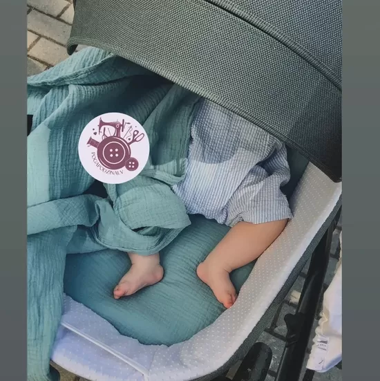 Muslīna sedziņa/ zili zaļgana/ 100*130 cm