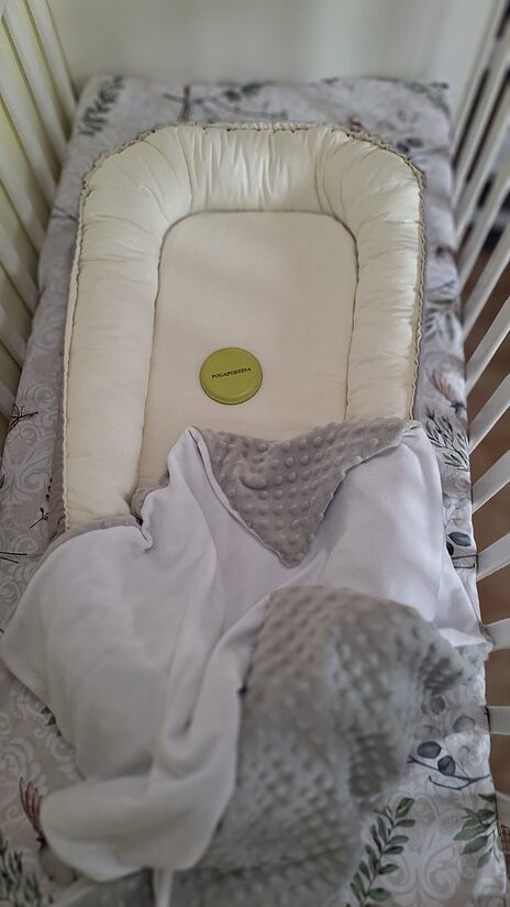 Baby nest - grey + vanilla /cotton/ made to order