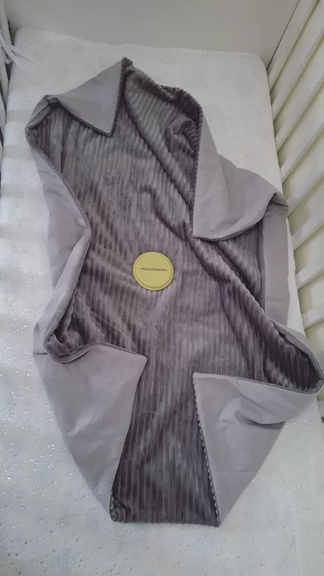 Rievotais minky + kokvilna/pelēka/70*100 cm