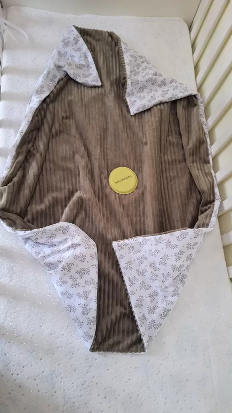 Rievotais minky + kokvilna/haki+ mazi zariņi/70*100 cm