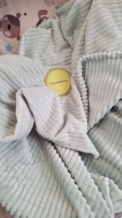 Rievotais minky pleds/ mint/ 100*150 cm/vienā kārtā