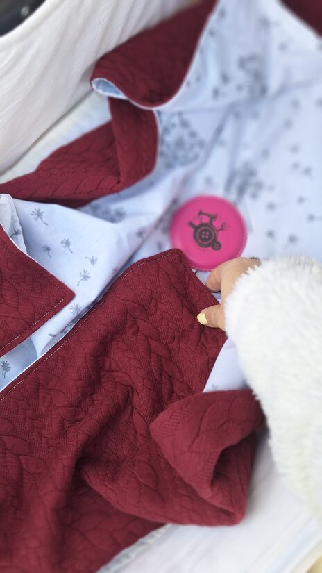 Pītais + kokvilna/bordo + pūkas/70*100 cm