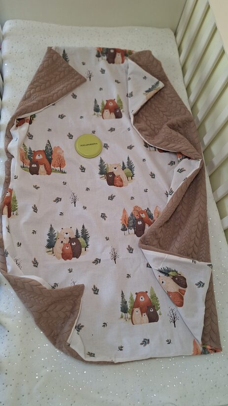 Pītais + kokvilna/kakao + lācēni/70*100 cm/gatavā