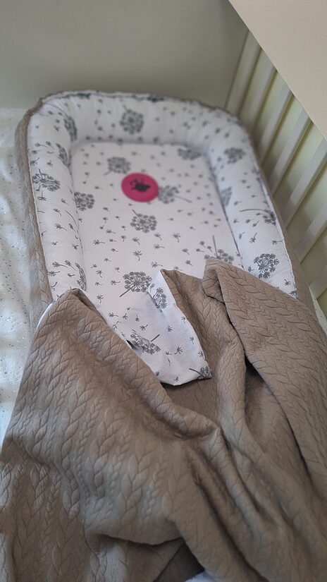 Baby nest - cocoa + teddy/padded braid + cotton/made to order
