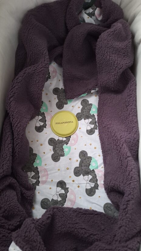 Teddy+ kokvilnas/violets + pelītes /100*150 cm