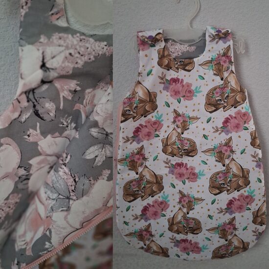 Guļammaiss/0-3 mēneši/60 cm/stirniņas + rozes