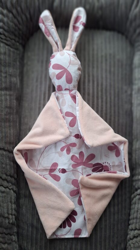 Velūrs + kokvilna /persiku + ziedi