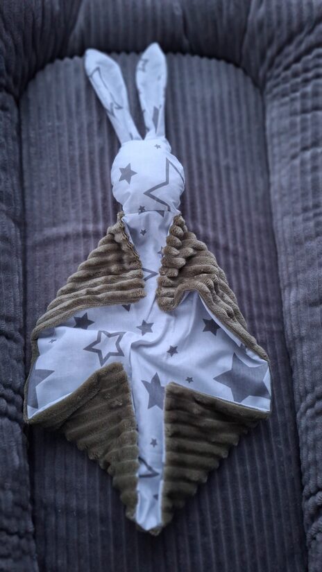 Rievotais minky + kokvilna / haki + zvaigznes