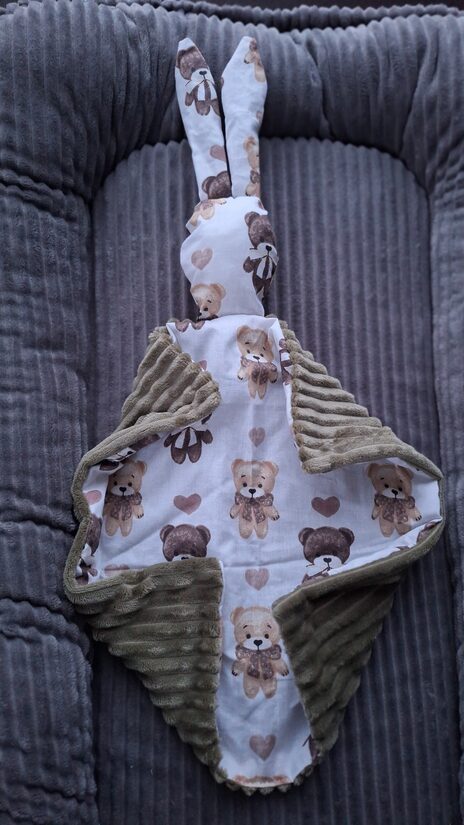 Rievotā minky + kokvilna / haki + lāčuki