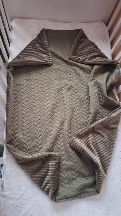 Pīnes + minky rievotais/ haki /70*95cm sedziņa