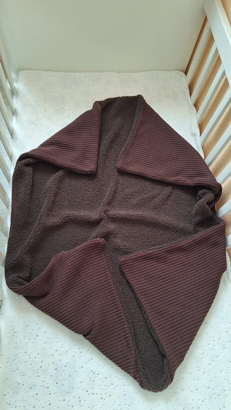 Teddy + adījums/šokolādes/75*100 cm