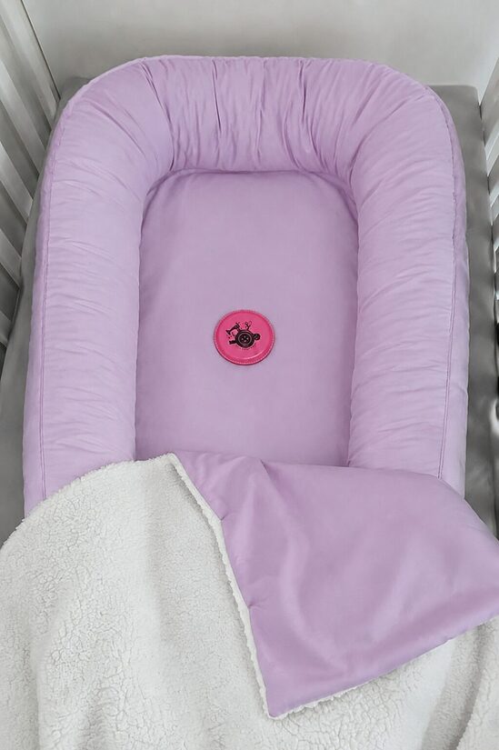 Baby nest - purple /cotton/ made to order