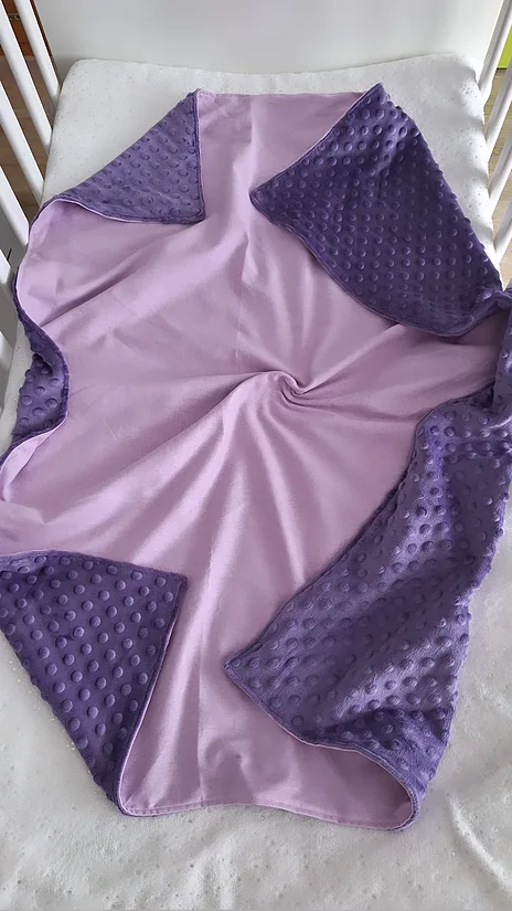  Minky + kokvilna /violets /70*100 cm sedziņa/gatavā