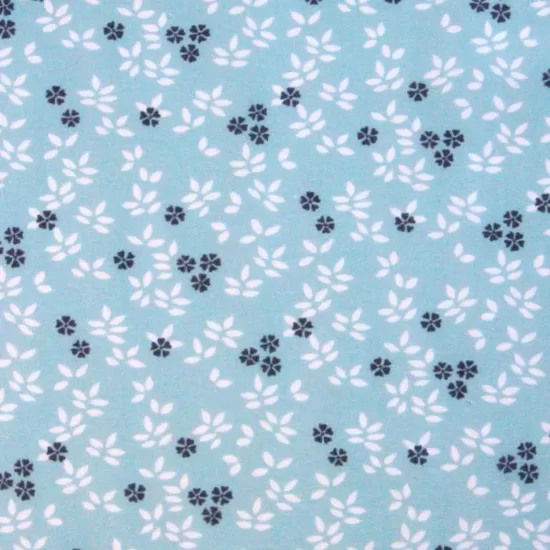 Kokvilnas autiņi-ziedi uz zila/70*80 cm