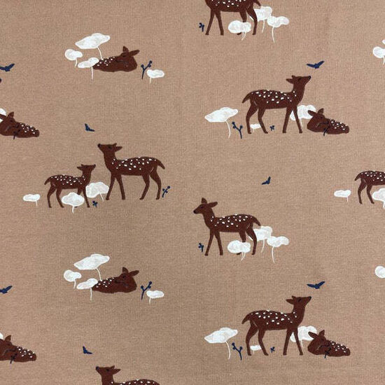 Kokvilnas autiņi-stirnas uz brūna/40*90 cm