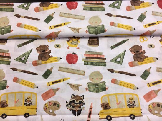 Kokvilnas autiņi/skolas zoo/100*100 cm