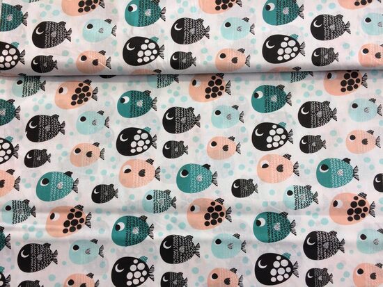 Kokvilnas autiņi/zivis/100*100 cm